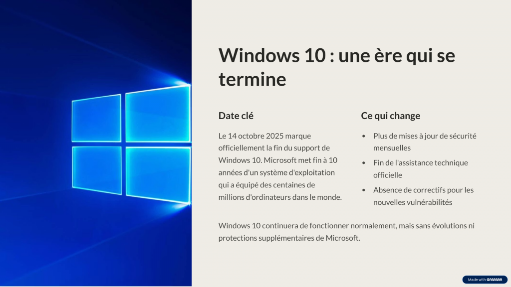 Windows 10 fin du support